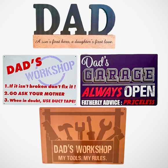 Other - Metal Tin Sign Father's Day Gift 3D Dad Desk Office Sign Garage Humor Man Cave